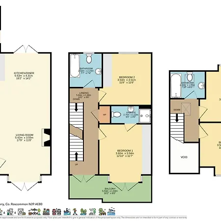 Shannonside - Stylish 5 Bed Marina & 40ft Mooring Termonbarry
